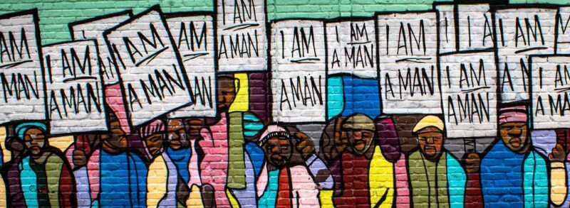 I am a man mural