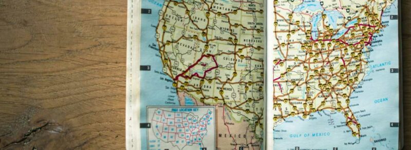 paper map of usa