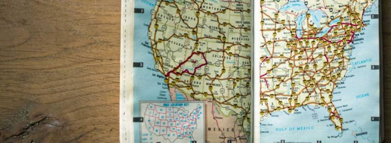 paper map of usa