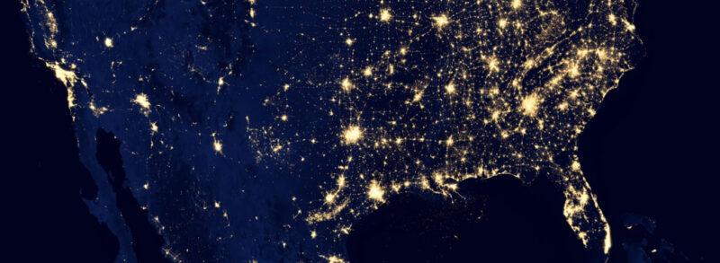 USA night sky