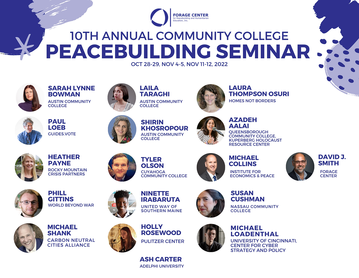 Forage Center’s 10th Annual National Community College Peacebuilding Seminar 