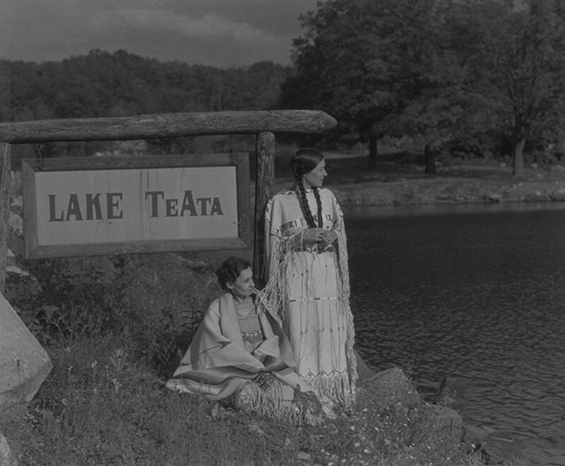 Te Ata and her sister, Selena, at Lake Te Ata