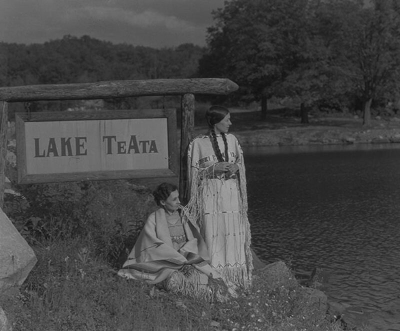 Te Ata and her sister, Selena, at Lake Te Ata