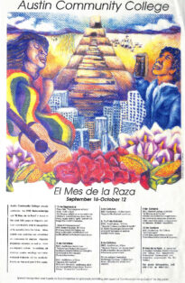 An image of ACC's 1992 El Mes de la Raza event poster.