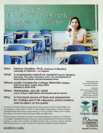 An image of the 2009 The Latino Education Crisis promotional flyer.