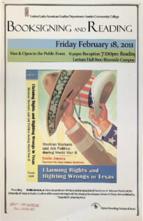An image of the 2011 Book Signing and Reading promotional flyer.