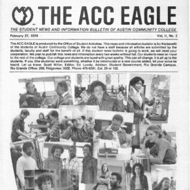 An image of the front page of The ACC Eagle student publication from February 27, 1978.