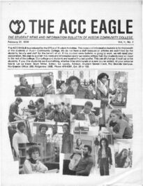 The front page of The ACC Eagle student publication from February 27, 1978.