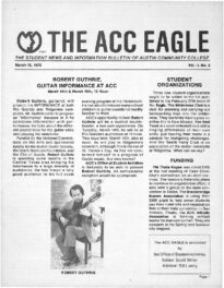 The front page of The ACC Eagle student publication from March 10, 1978.