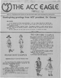 The front page of The ACC Eagle student publication from November 15, 1978.