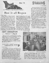 An image of the front page of the Stepping Stone student publication from May, 1974.