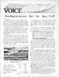 An image of the front page of The Voice student publication from November, 1974.