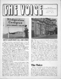 The front page of The Voice student publication from July 4, 1975.