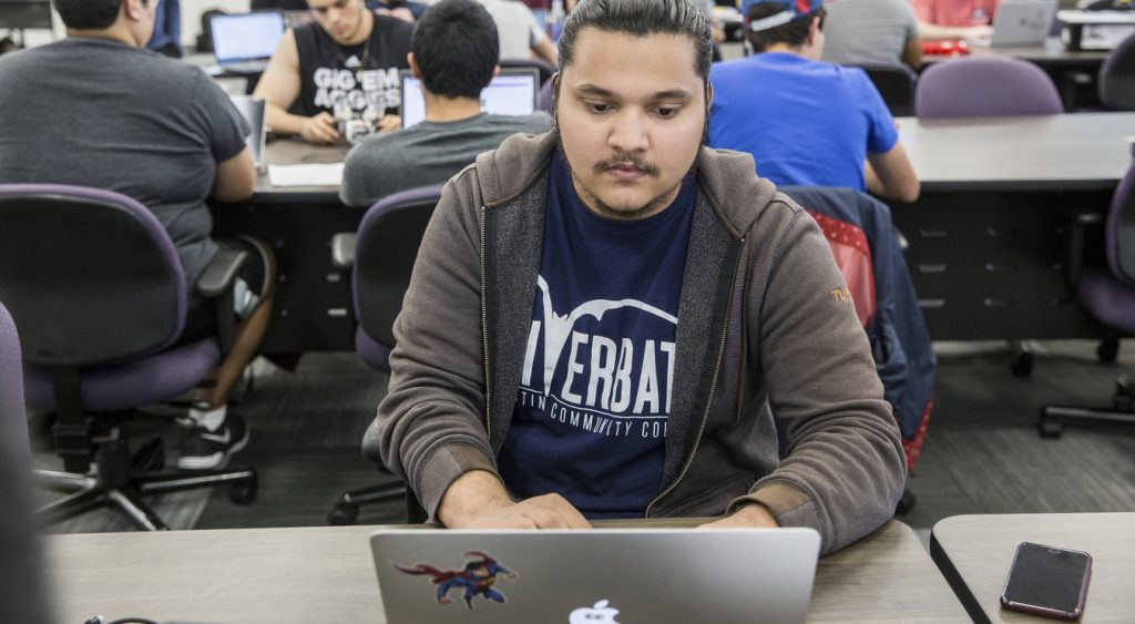 Student on laptop