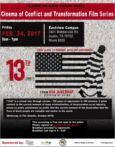 flier for event, image of the American flag morphing into a black prisoner with chains around their ankles