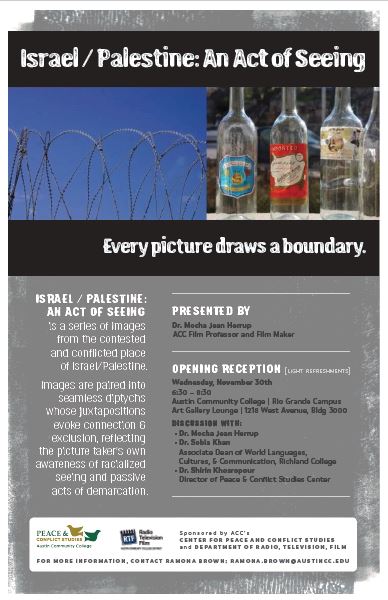 flier for the event, with photos of barbwire and empty bottles