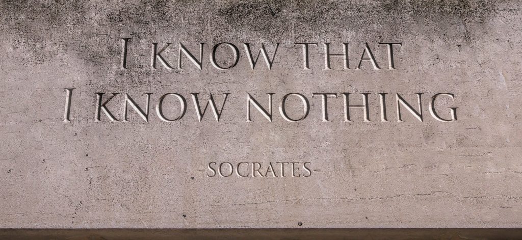 The phrase I know that I know nothing - Socrates